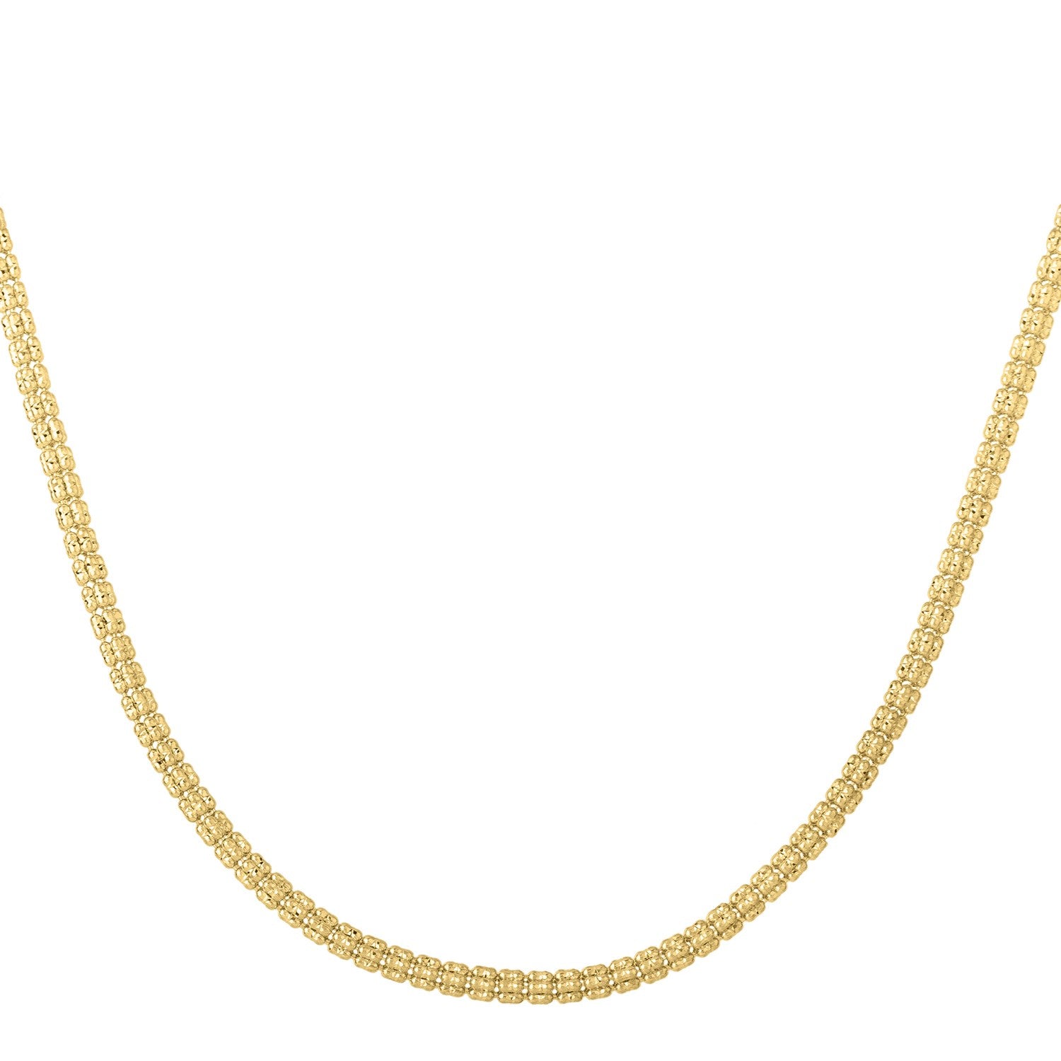 Ice Barrel Chain in 14k Yellow Gold (3.1 mm) in a sleek high-contrast midnight luxury editorial style